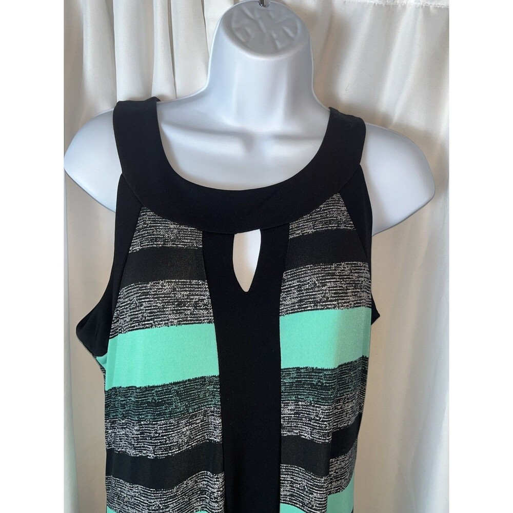 Susan Lawrence Y2K Sleeveless Striped Women’s Maxi Dress Size M Coastal Casual - Picture 4 of 6